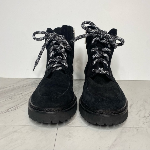 Aquatalia Mayra Weatherproof Lace Up Black Suede Boot 9 1/2 - Picture 2 of 14